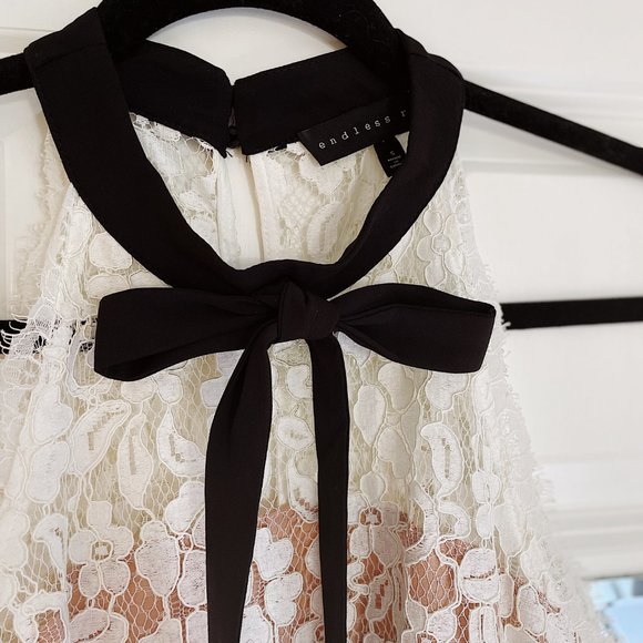 Endless Rose Tied Ribbon Lace Romper S - Picture 6 of 7